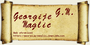 Georgije Maglić vizit kartica